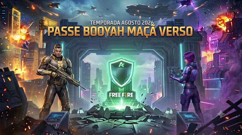 Passe Maçã Verso Free Fire: Todos os Itens do Passe Booyah Agosto 2026